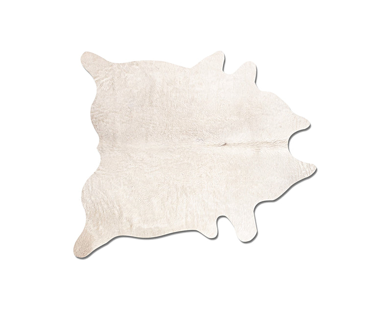 6' X 7' Off White Cowhide Cowhide Print Handmade Area Rug - Home Decor