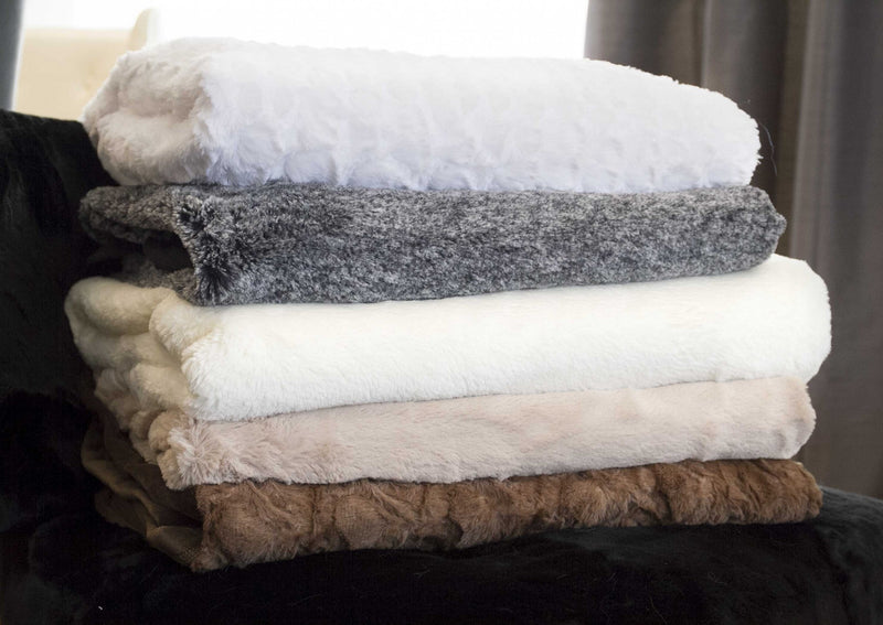 70" X 50" Ivory Faux Fur Plush Throw Blanket - Home Decor