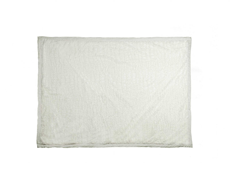 70" X 50" Ivory Faux Fur Plush Throw Blanket - Home Decor