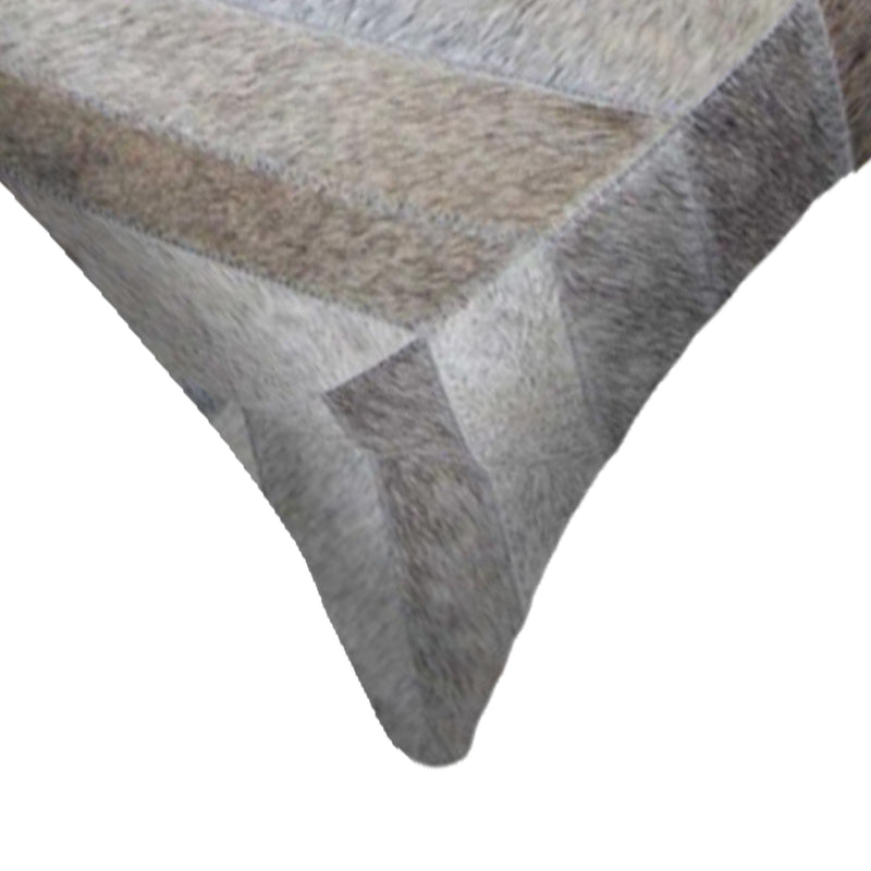 12 X 20 Gray Chevron Cowhide Throw Pillow - Home Decor