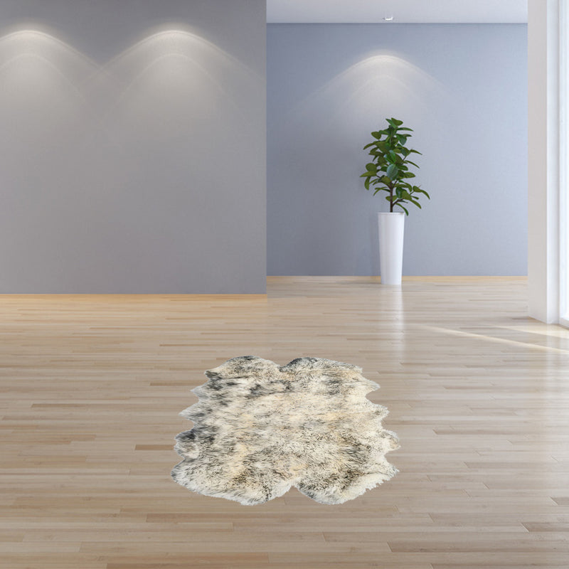 4' X 6' Gray Genuine Sheepskin Handmade Area Rug - Home Decor