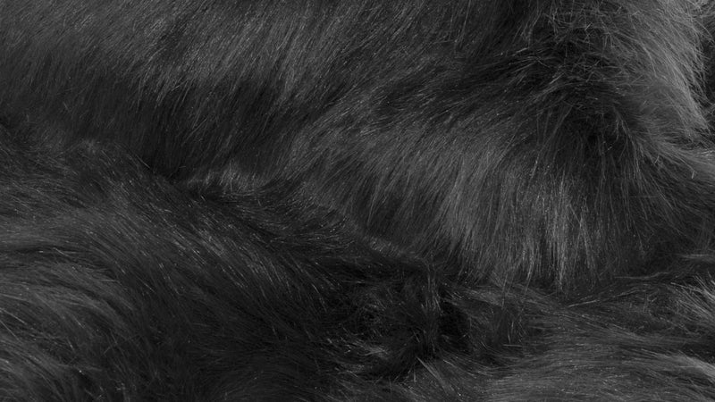 2' X 3' Black Faux Sheepskin Animal Print Washable Area Rug - Home Decor