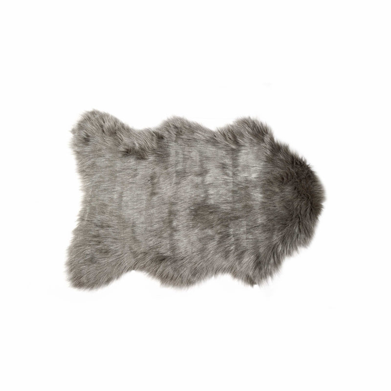 2' X 3' Gray Faux Sheepskin Area Rug - Home Decor