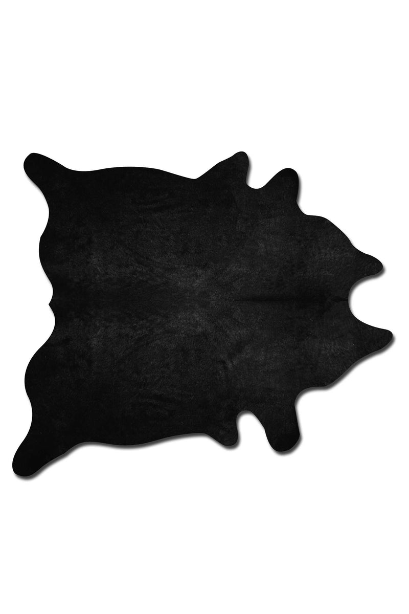 6' X 7' Black Cowhide Area Rug - Home Decor