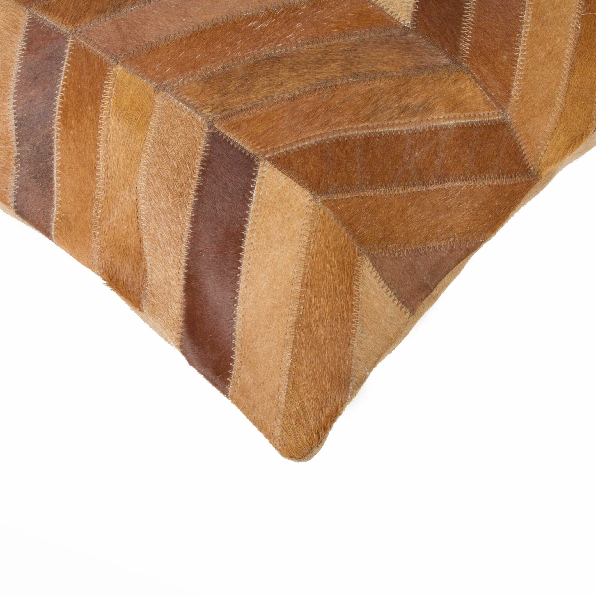 18" Tan Cowhide Throw Pillow - Home & Garden