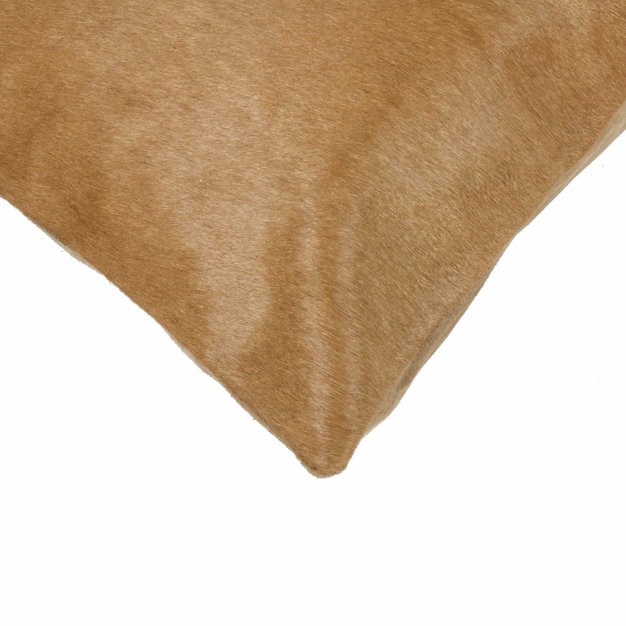 18" Tan Cowhide Throw Pillow - Home & Garden
