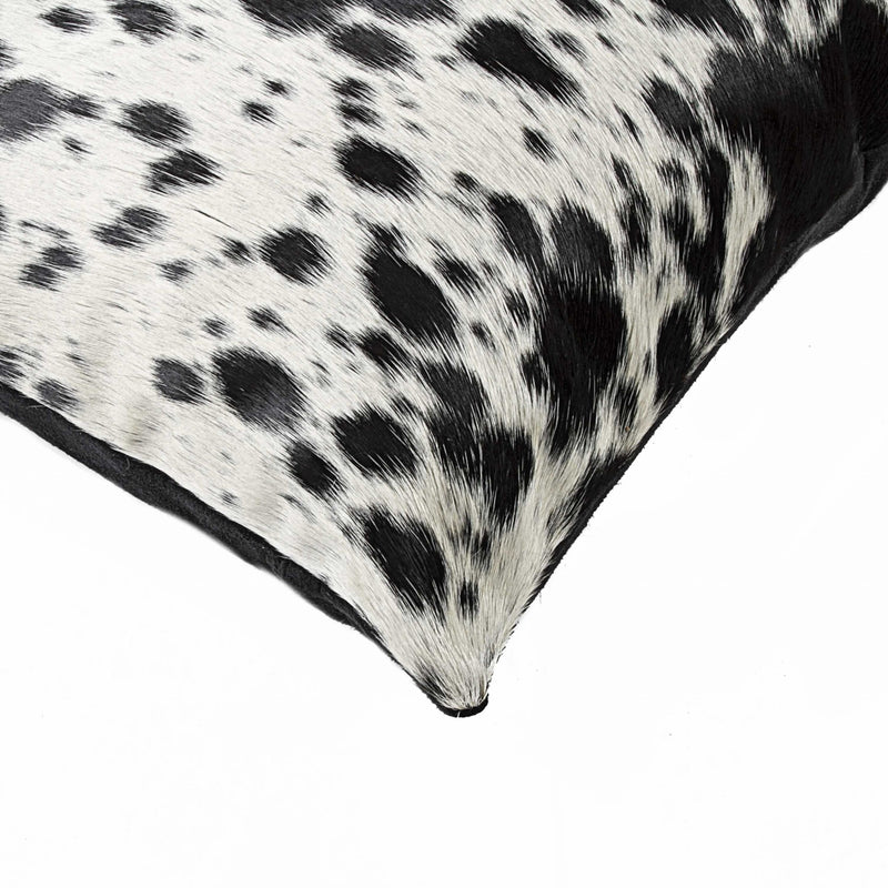 16"X16" Salt And Pepper Black And White Cowhide  Pillow 2 Pack - Home Decor