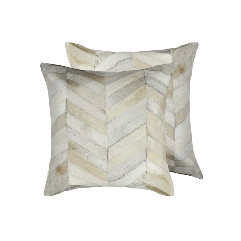 Set of Two Natural Cowhide Throw Pillow - Home Decor