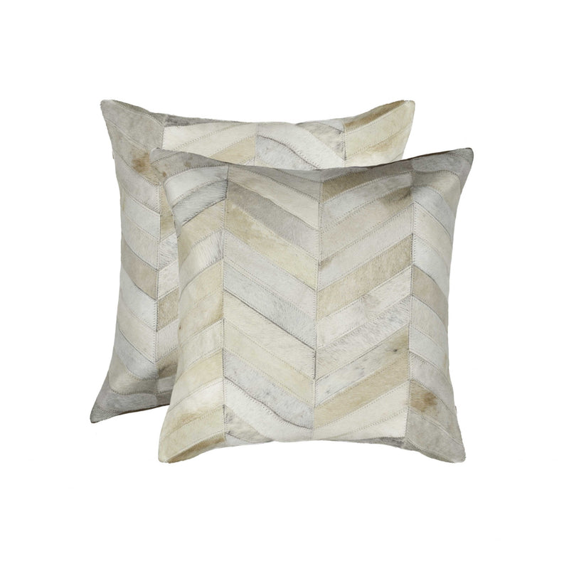 Set of Two Natural Cowhide Throw Pillow - Home Decor