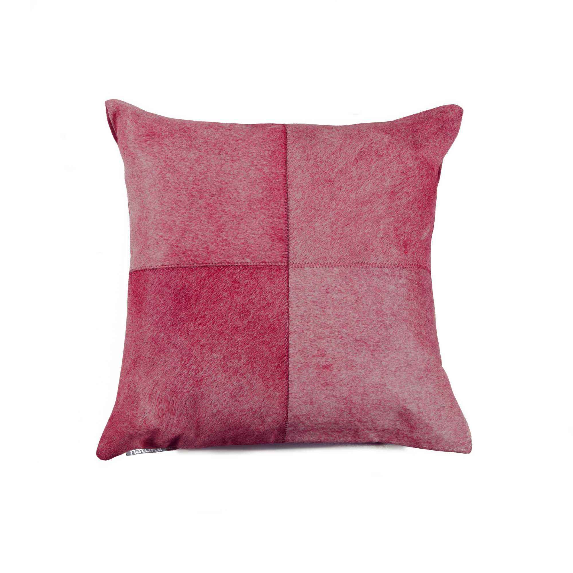 18" X 18" Fuchsia Cowhide Pillow