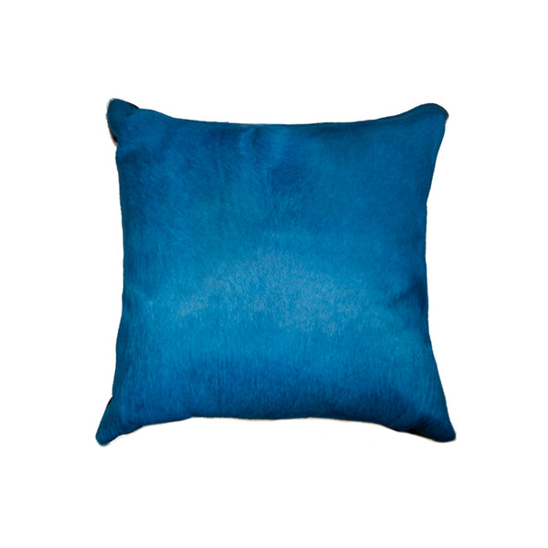 18" Blue Cowhide Throw Pillow - Home Decor