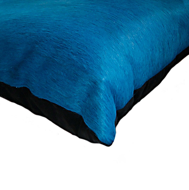 18" Blue Cowhide Throw Pillow - Home Decor