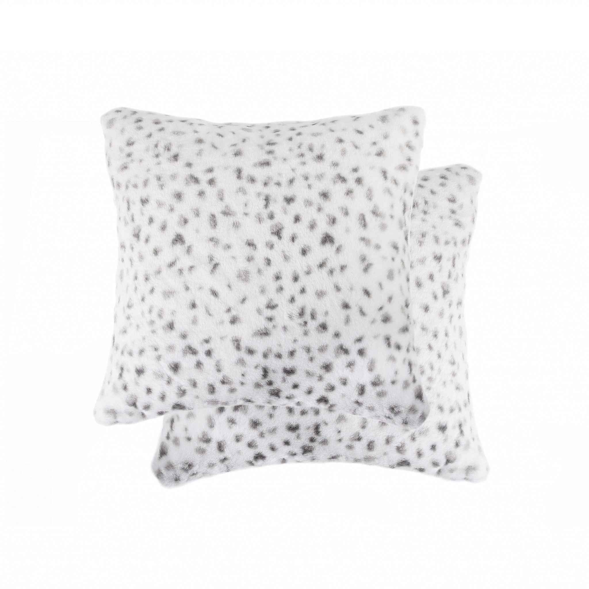 Snow Leopard Faux Fur Pillow 2 Pack