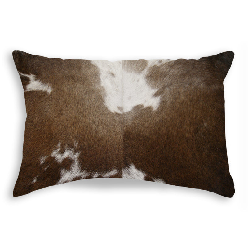 12" X 20" Chocolate Cowhide Throw Pillow - Home Decor