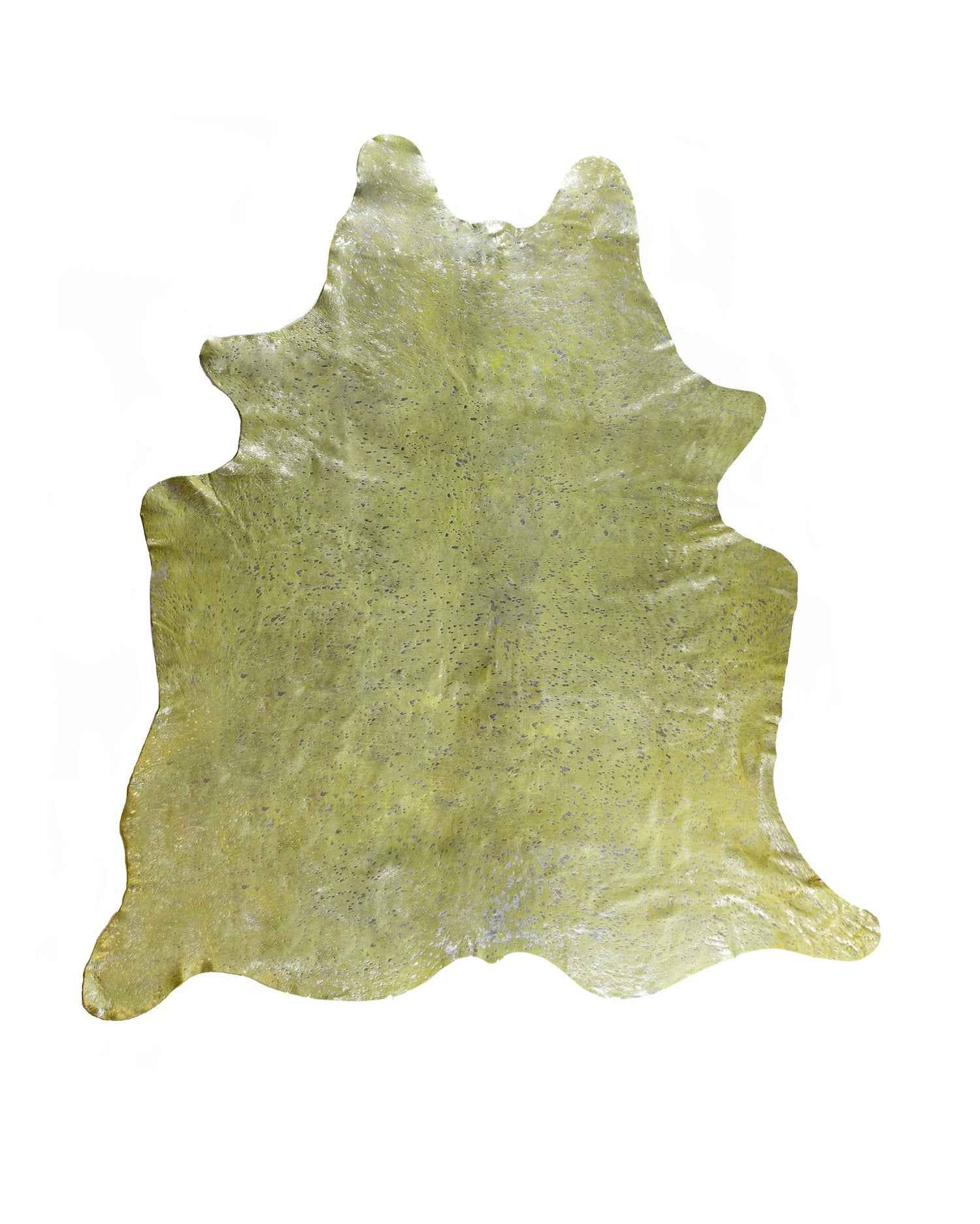 72" X 84" Lime And Silver Cowhide - Area Rug
