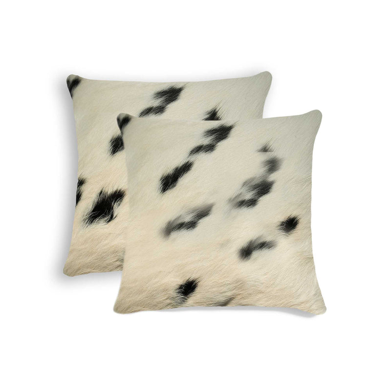 18 X 18 Black And White Cowhide Throw Pillow - Home Decor
