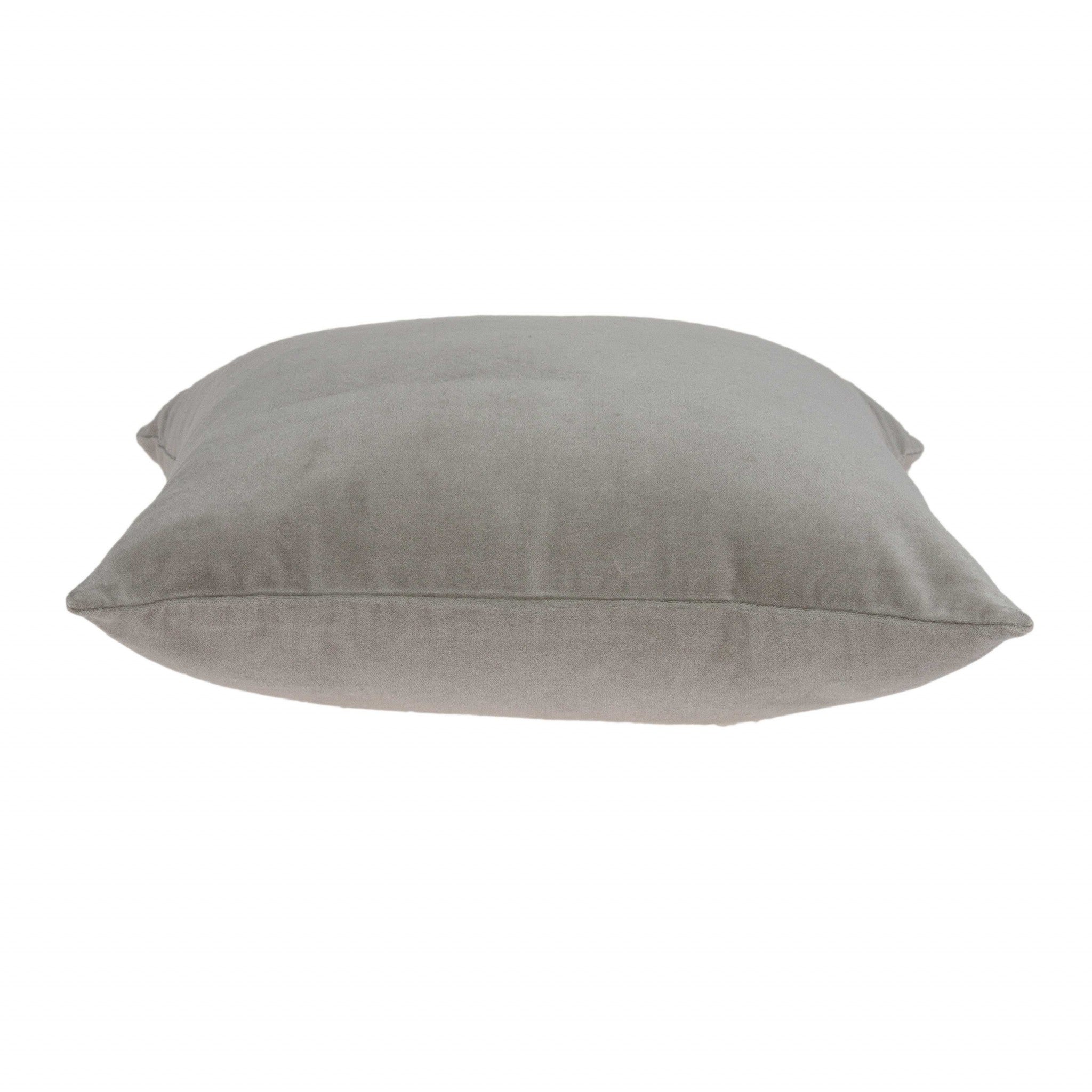 18" X 7" X 18" Transitional Gray Solid Pillow Cover With Poly Insert - Home & Garden