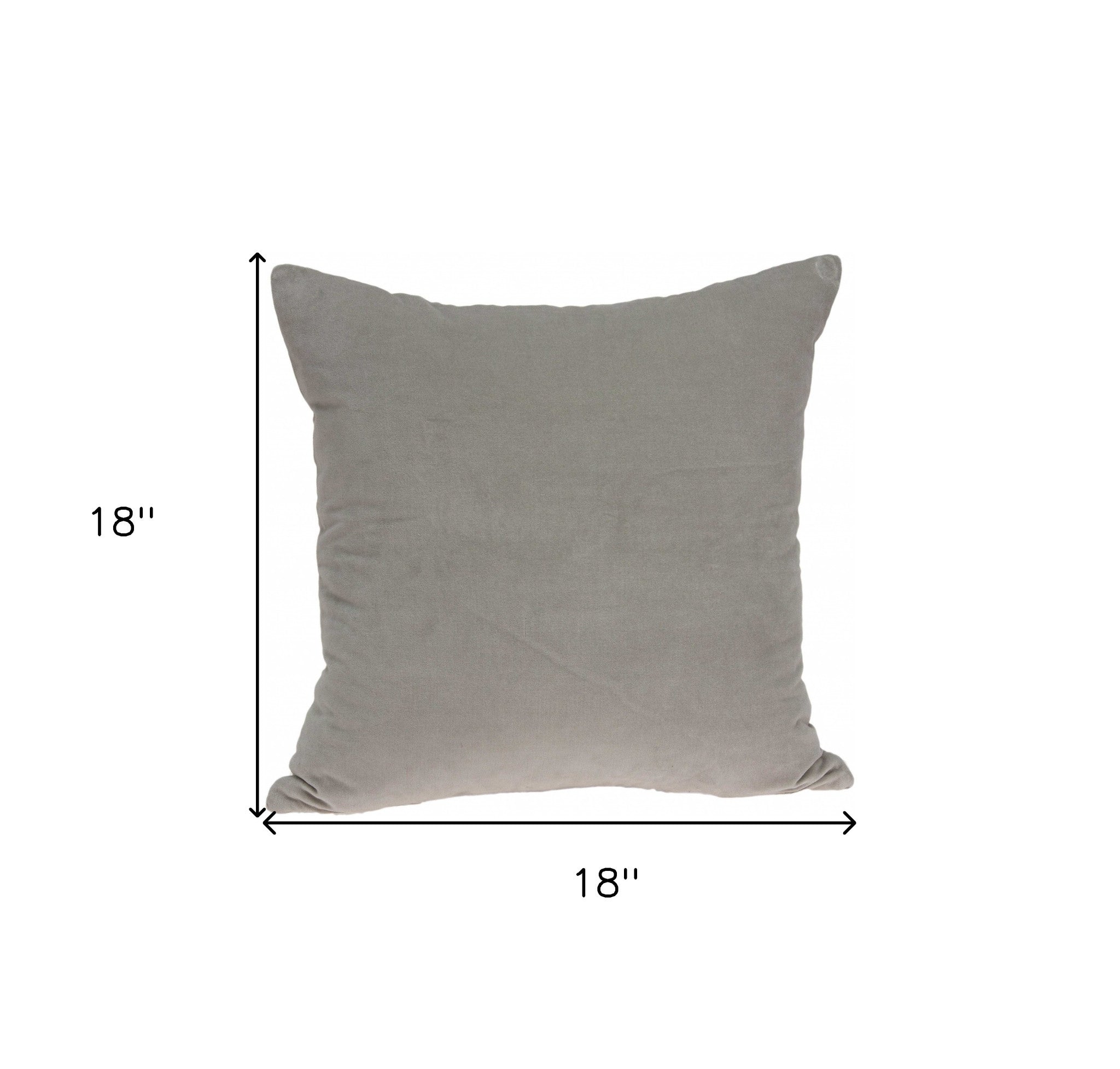 18" X 7" X 18" Transitional Gray Solid Pillow Cover With Poly Insert - Home & Garden
