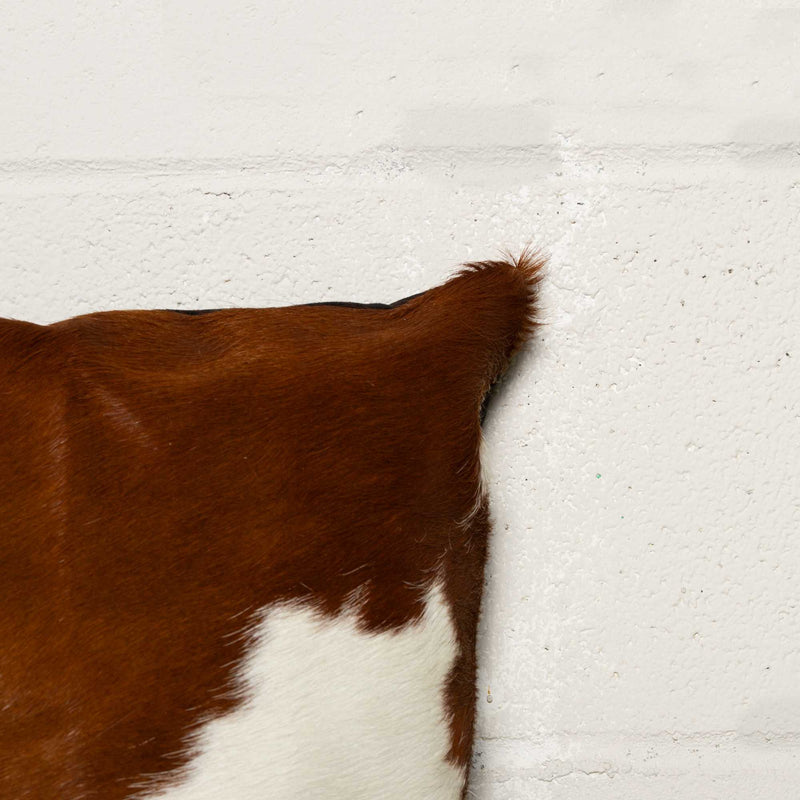 Set of Two 18" Brown And White Cowhide Throw Pillows - Home Decor