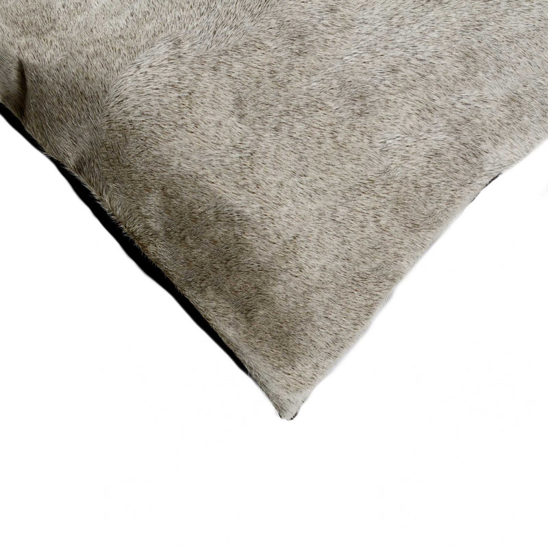 Set of Two 12" X 20" Gray Cowhide Throw Pillow - Home Decor