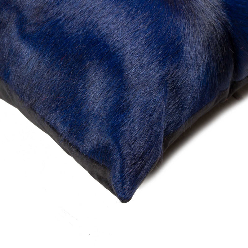 18" Navy Cowhide Throw Pillow - Home Decor