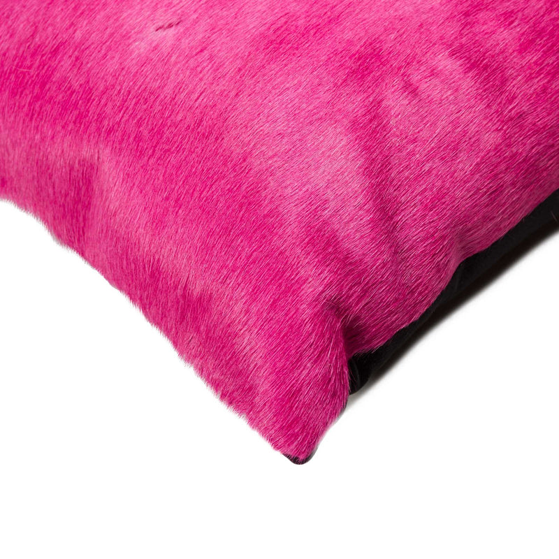 12" X 20" Fuschia Cowhide Throw Pillow - Home Decor