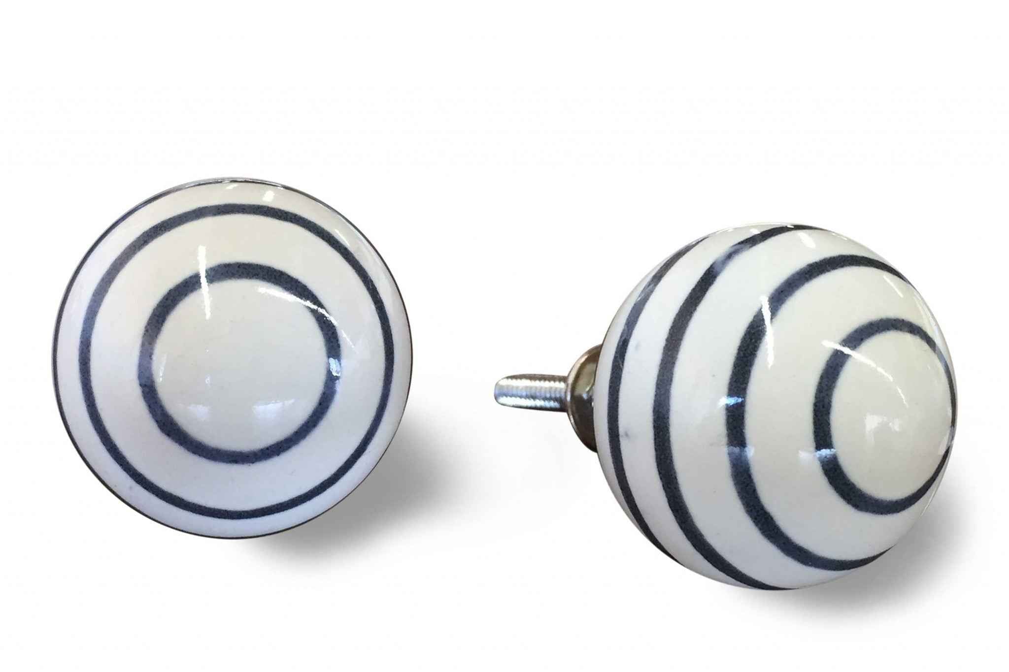 1.5" X 1.5" X 1.5" White And Navy  Knobs 12 Pack