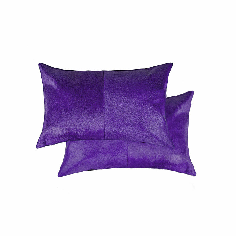 12 X 20 Purple Cowhide Throw Pillow - Home Decor
