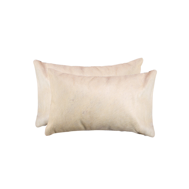 Set of Two 12" X 20" Natural Cowhide Throw Pillow - Home Decor