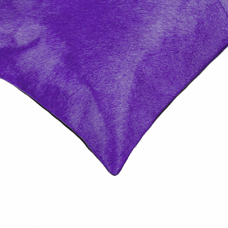 Set of Two 18" Purple Cowhide Throw Pillows - Home Decor
