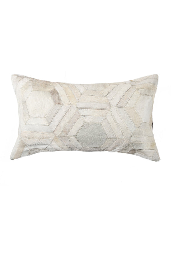 12 X 20 Black And White Cowhide Throw Pillow - Home Decor
