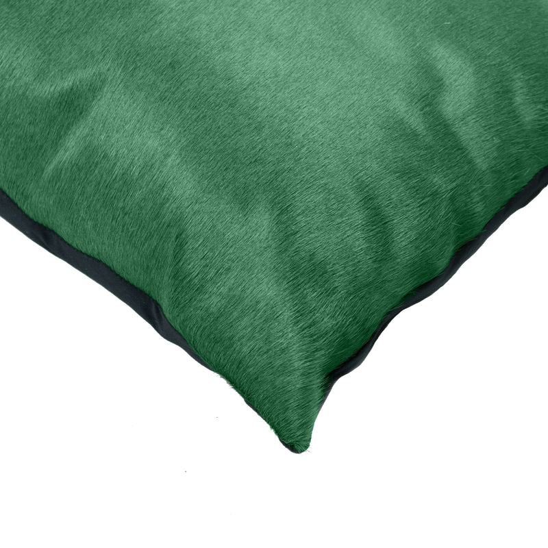 12" X 20" Green Cowhide Throw Pillow - Home Decor