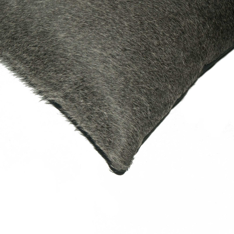 12 X 20 Gray And White Cowhide Throw Pillow - Home Decor