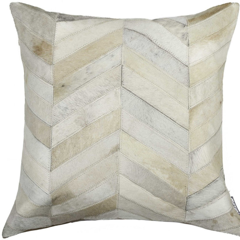18" Natural Cowhide Throw Pillow - Home Decor