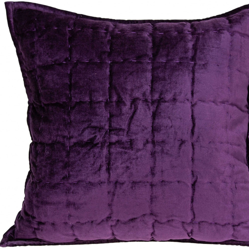 20" X 20" Purple Cotton Blend Zippered Pillow - Home & Garden