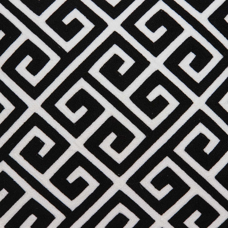 20" X 7" X 20" Cool Transitional Black And White Pillow Cover With Poly Insert - Home Decor