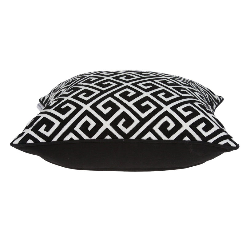20" X 7" X 20" Cool Transitional Black And White Pillow Cover With Poly Insert - Home Decor