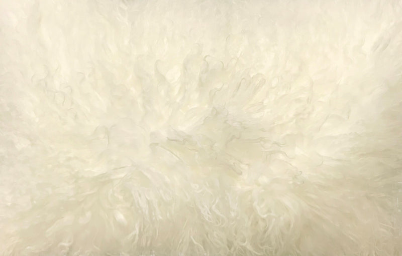 20" Creamy White Genuine Tibetan Lamb Fur Pillow With Microsuede Backing - Home Decor