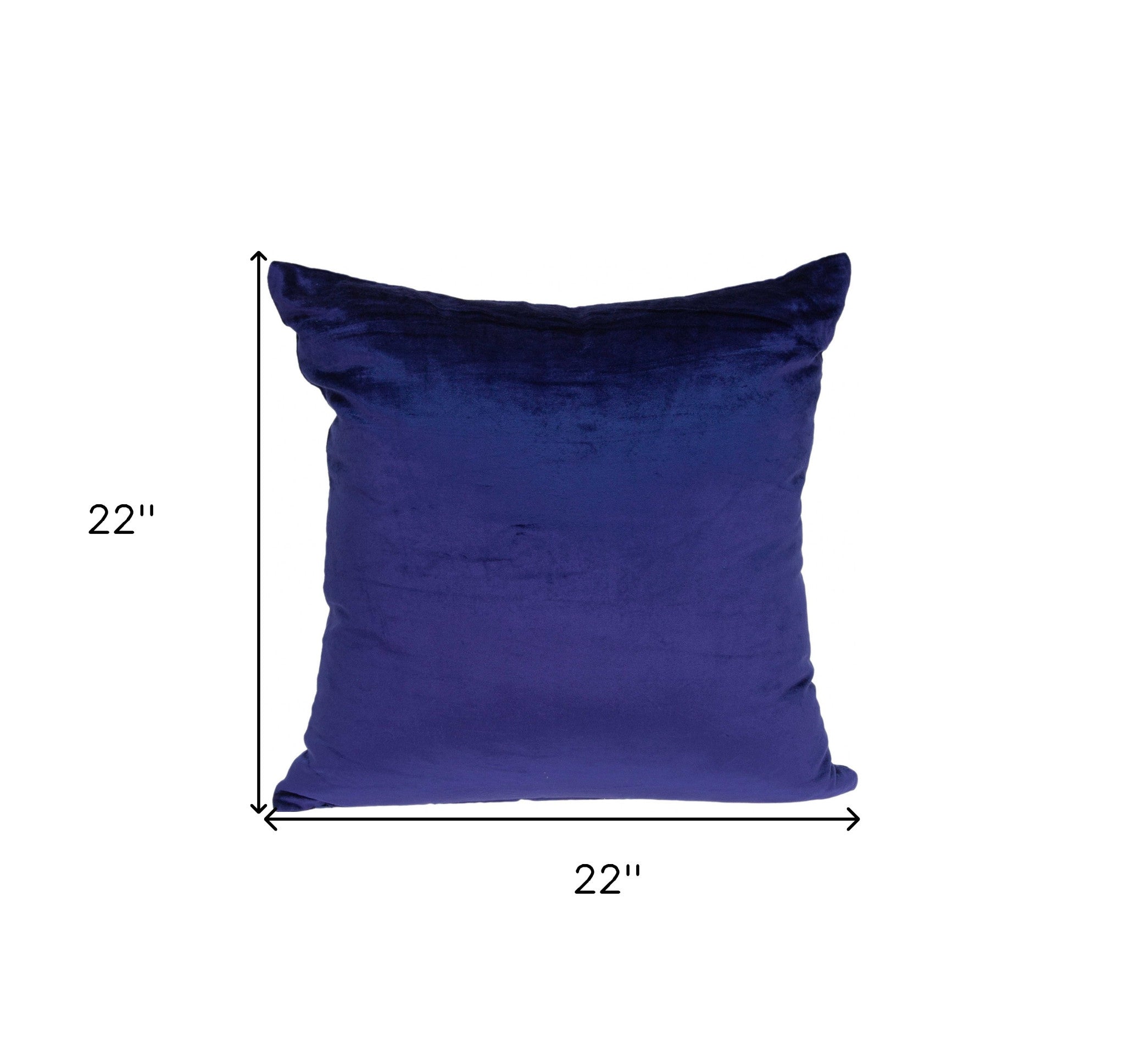 22" Royal Blue Cotton Blend Throw Pillow - Home & Garden