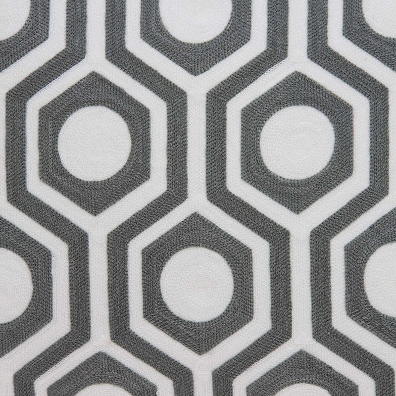 20" Gray And White Geometric Cotton Throw Pillow - Home Decor