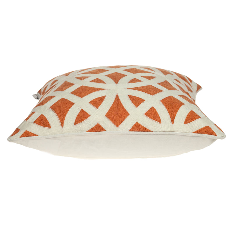 20" X 7" X 20" Transitional Orange Pillow Cover With Poly Insert - Home Decor