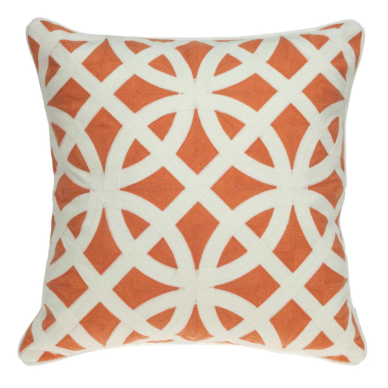 20" X 7" X 20" Transitional Orange Pillow Cover With Poly Insert - Home Decor