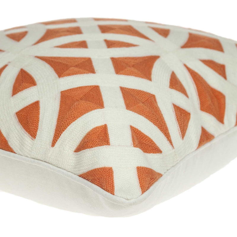 20" X 7" X 20" Transitional Orange Pillow Cover With Poly Insert - Home Decor
