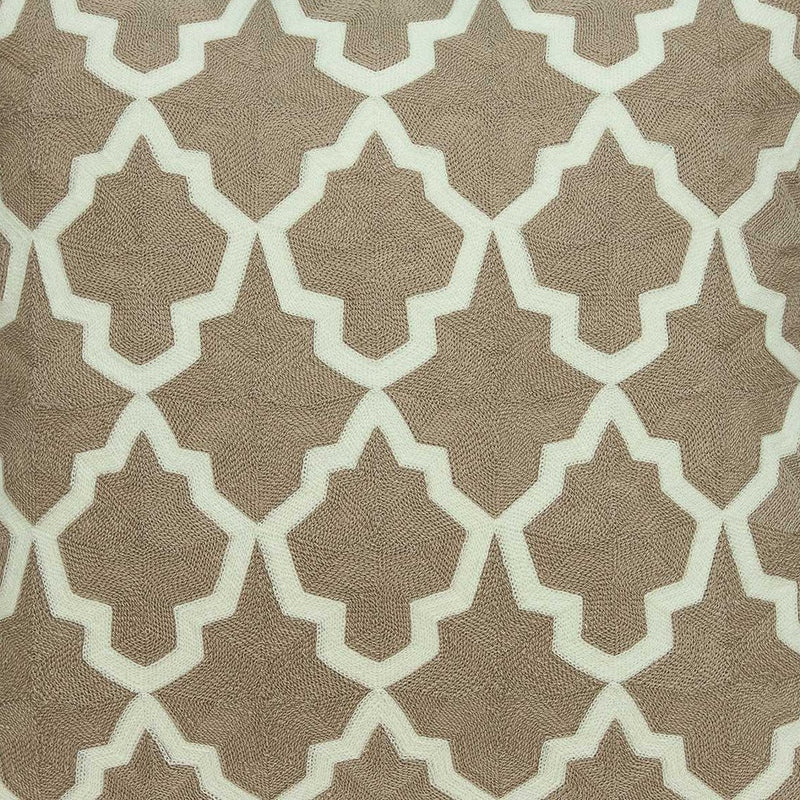 20" X 7" X 20" Transitional Beige And White Pillow Cover With Poly Insert - Home Decor