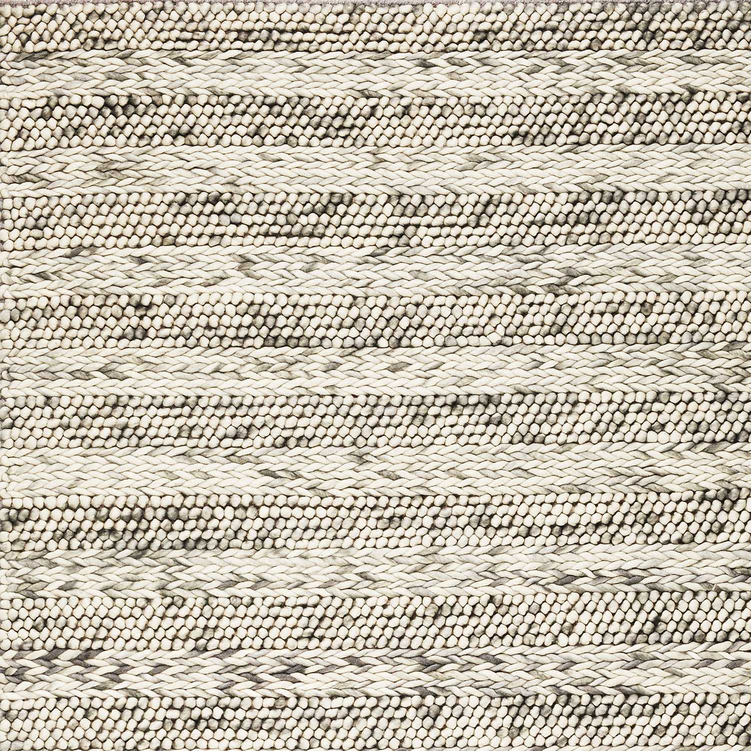 5' X 7' Gray And Ivory Wool Striped Hand Woven Area Rug - Home & Garden