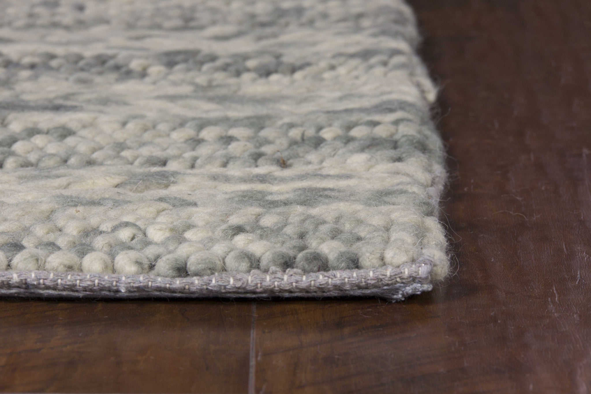 5' X 7' Gray And Ivory Wool Striped Hand Woven Area Rug - Home & Garden