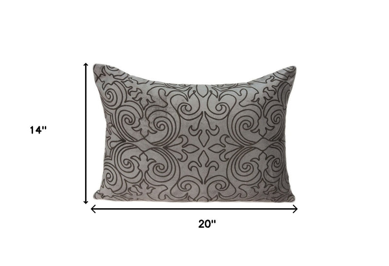 20" X 6" X 14" Transitional Champagne Pillow Cover With Poly Insert - Home Decor