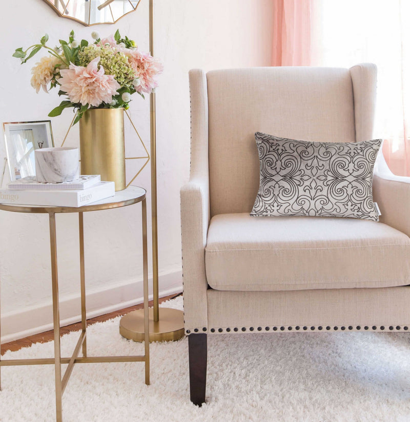 20" X 6" X 14" Transitional Champagne Pillow Cover With Poly Insert - Home Decor
