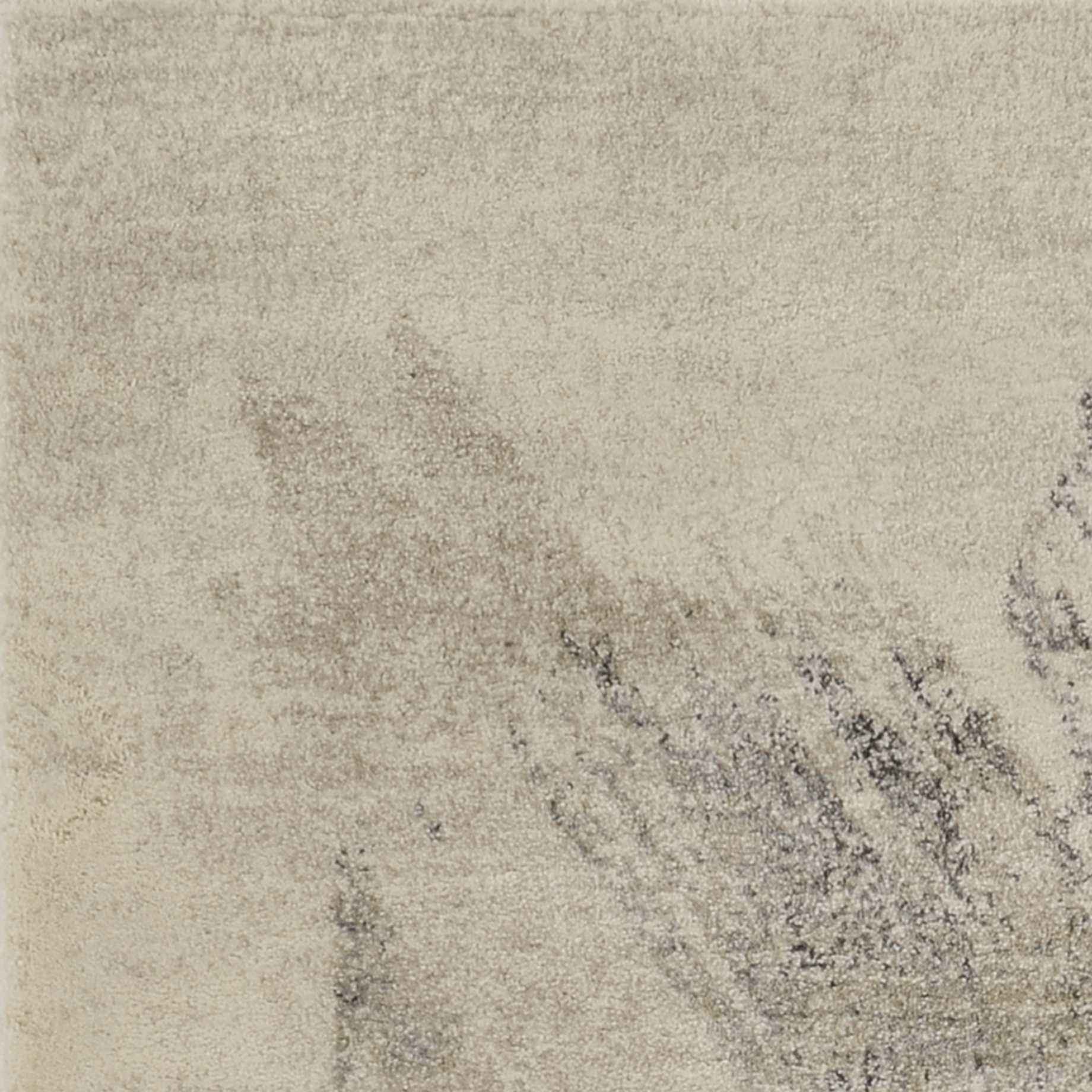 8'X10' Ivory Grey Machine Woven Abstract Brushstrokes Indoor Area Rug