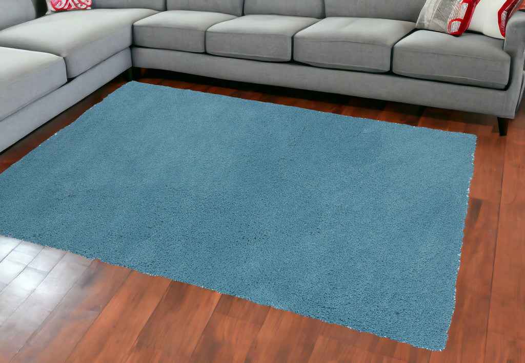 8'X11' Highlighter Blue Indoor Shag Rug